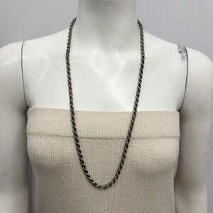 Vintage Sterling Rope Necklace Weighs 71 Grams 30" Long by 1/4"